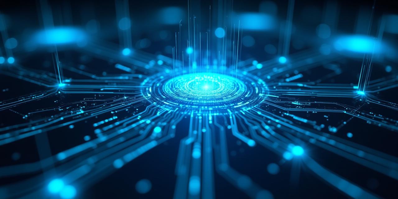 Abstract visualization of a quantum computing processor architecture
